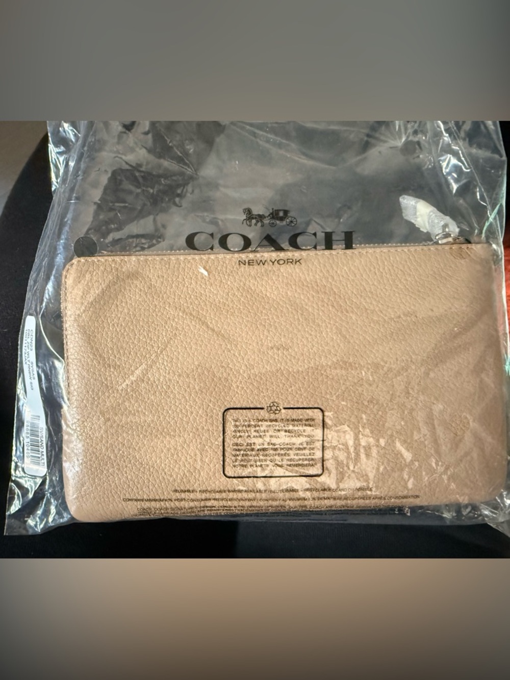 Coach Outlet Double Zip Wallet In Rainbow Signature Canvas - Picture 6 of 7